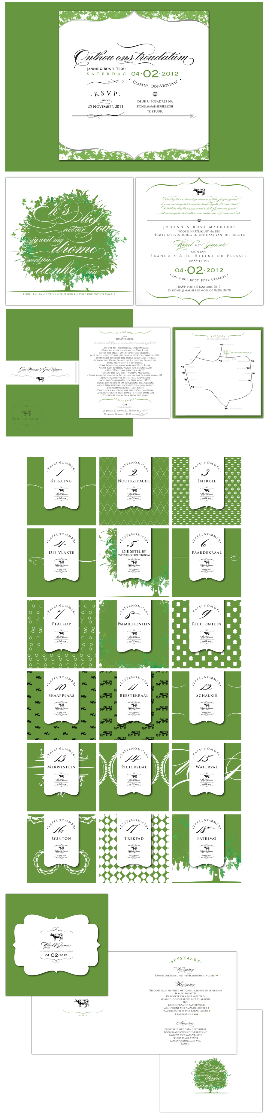 Ronel & Jannie du Plessis Wedding Stationary